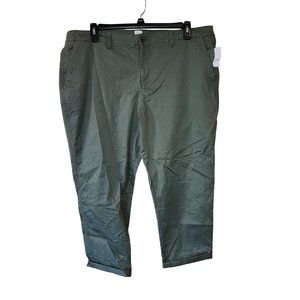 Gap Girlfriend Khaki Green Pants utility Womens size 20 NWT